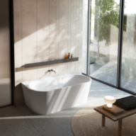 GLASS1989 Meilin - Design Bathtub Back-to-Wall